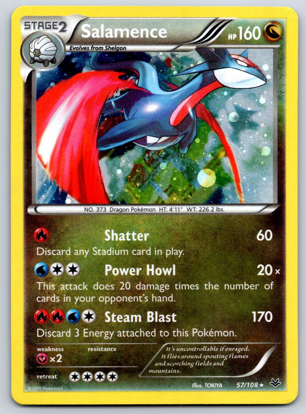 Salamence (Cosmos Holo) Roaring Skies 57/108 Rare Pokemon Card LP