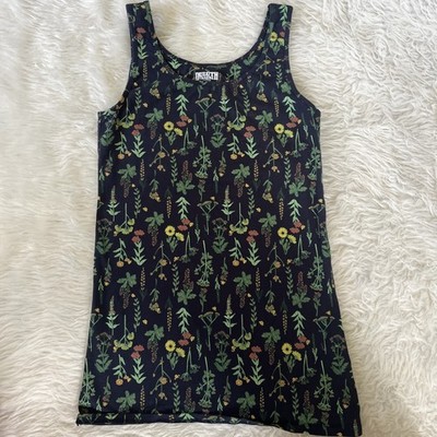 Duluth Trading Women's S No-Yank Tank Shelf Bra Wide Strap Floral Cottagecore