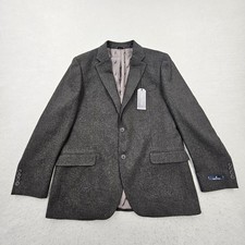 Nautica Mens 42R Modern-Fit Dark Grey Sport Coat Jacket Charcoal Tweed