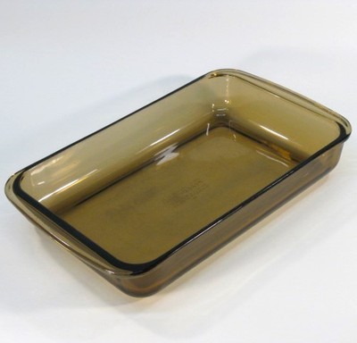 VTG PYREX Corning UK Baking Dish #232-N Amber/Brown 2L 28x18x4cm (11x7x1.5 in)
