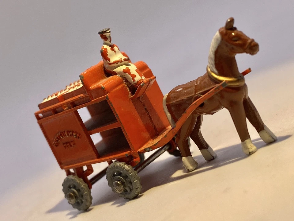 MOKO🔥LESNEY 1954 MATCHBOX SERIE NO. CARRO FLOTADOR LECHE TIRADA POR CABALLOS NARANJA 7 Foto 4 de 4