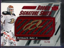 2023-24 Upper Deck Engrained Rookie Signature Shots Red #OE Olle Eriksson Ek /99