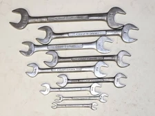 Vintage Craftsman =V= Series Double Open End Wrench Set 9 Pcs SAE 1/4" To 1-1/8”