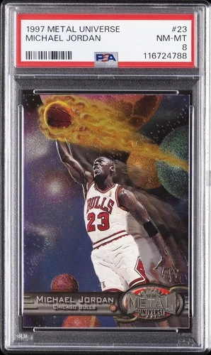 1997 METAL UNIVERSE #23 MICHAEL JORDAN PSA 8