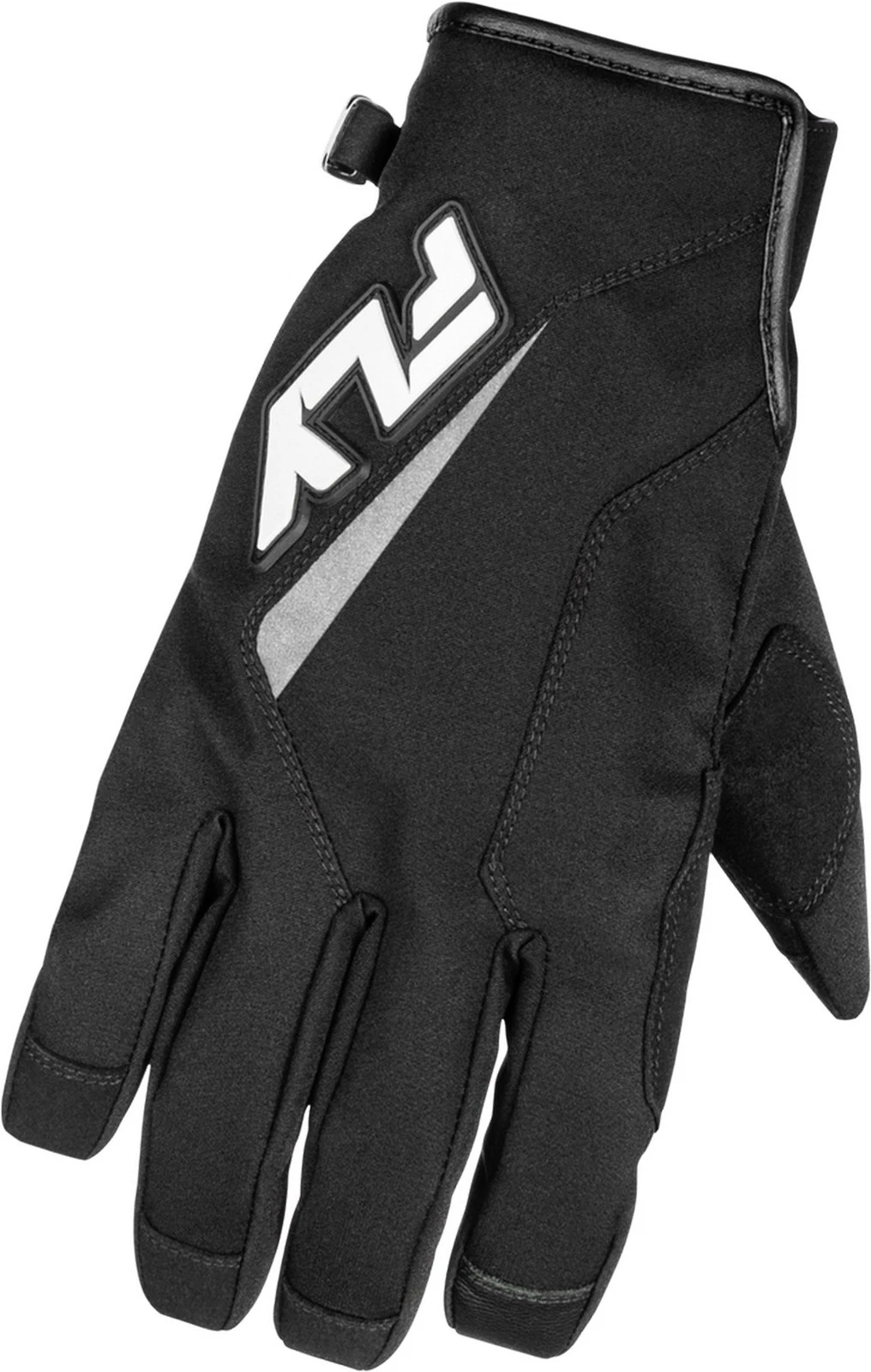 Fly Racing Title Youth Snow Gloves Black/White LG