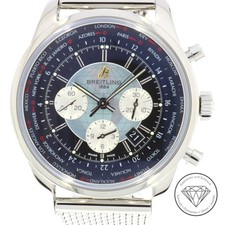 Breitling Transocean Chronograph Unitime Stahl 46mm Weltzeit Uhr AB0510 xxyy