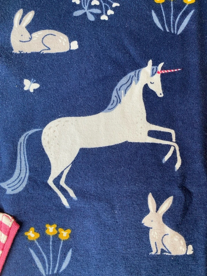 Mini Boden Swing Tunic Dress 7-8 Years Stripe Pockets Unicorn Rabbit Jersey - Image 2 of 4