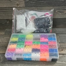Lot Fuse Beads Kit w/ Storage Box- Color Beads Craft- Keychain Jewelry Coasters