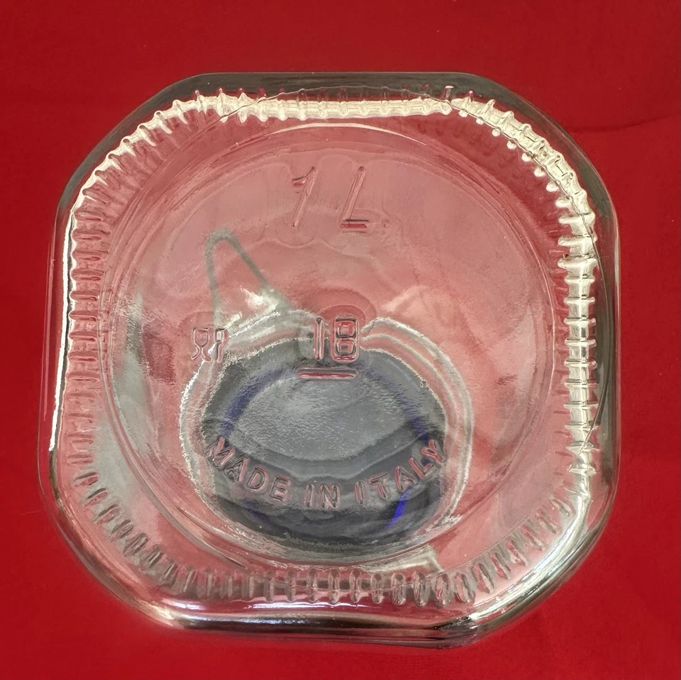 Cobalt Lid Bormioli Rocco Fido Jar Glass Canister Mason 1L Made in Italy - Image 4 of 4