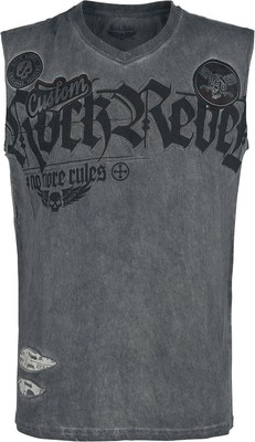 Rock Rebel by EMP Herren graues Tank-Top mit Waschung und Print S