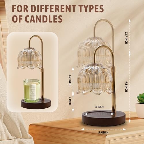 Fragrance Candle Warmer Lamp,Electric Candle Warmer with Timer & Dimmer,Mom - Picture 4 of 7