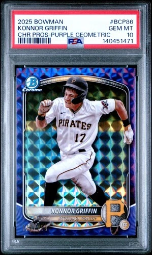 2025 Bowman #BCP-86 Konnor Griffin Chrome Purple Geometric Refractor PSA 10 /250