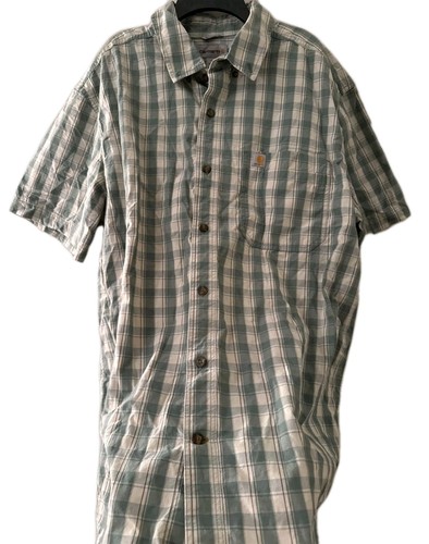 Carhartt Shirt Men’s XL Button Up Short Sleeve Relaxed Fit Green Plaid EUC. - Picture 4 of 10