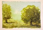 Original ACEO Watercolor - Among the Trees landscape painting 2.5" x 3.5" OOAK — photo 1