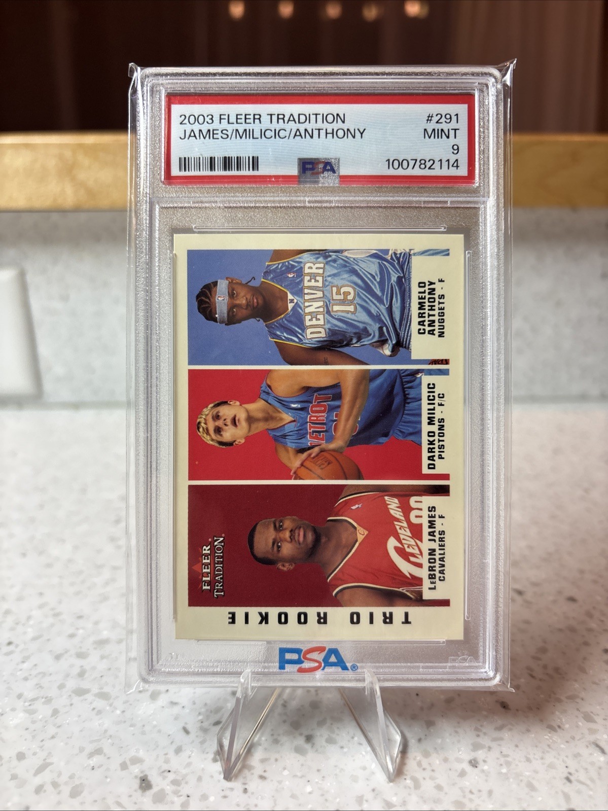 2003 Fleer Tradition Lebron James Darko Milicic Carmelo Anthony 291 PSA 9 Rookie