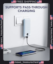 Portable Power Bank with Built-in Cables and AC Wall Plug, 10000mAh