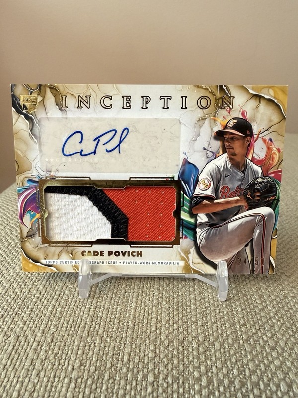 2025 Topps Inception Cade Povich Patch Auto Gold #24/50 Orioles Rookie RC