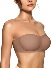 Bandeau Strapless 36 Bra Seamless Push Up Cups Convertible Invisable Straps