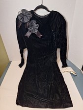 Vntg. Scott McClintock Black Dress Size 10 Party Dress Velvet Fitted USA