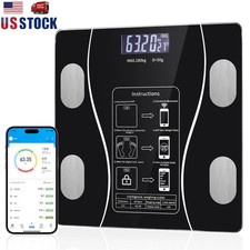 Bathroom LED Digital Display Weighing Electronic Smart Scales Tempered Glass US