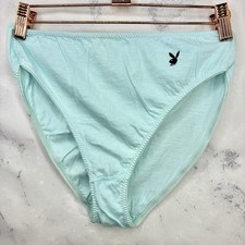 Vintage 80s Playboy Playmate Hi Cut Panties Cotton Panty Size Sm 6 Baby Blue y2k