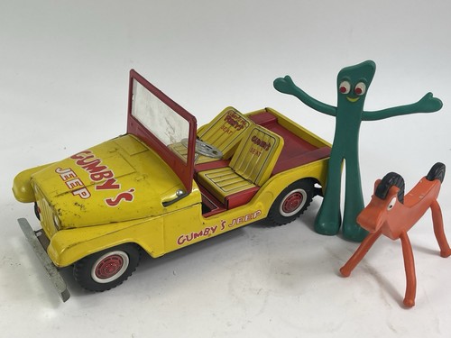 Gumby's Jeep 1966 Lakeside Toys Vintage Pressed Steel Made In Japan Very Good - Picture 1 of 13