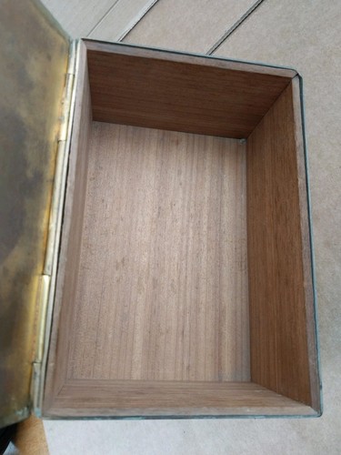 Vintage Bronze Schatulle Zeder gefüttert geätzt Pferd Reitsport - Bild 10 von 16