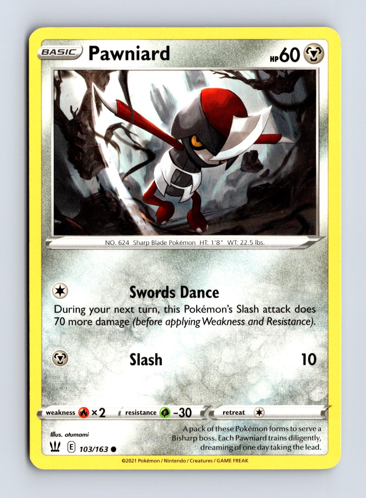 Pawniard 103/163 Near Mint Common Battle Styles Pokemon