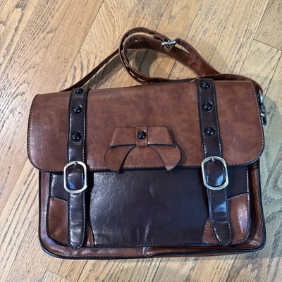 Ecosusi Woman Purse/Bag Vegan Leather two tone Brown/Brown