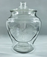 Antique Squirrel Brand Salted Peanuts Glass Counter Store Display Jar Wrong Lid