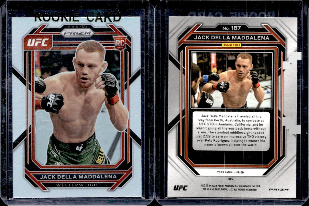 2023 Panini Prizm Jack Della Maddalena Rookie Card Silver Holo RC UFC #187