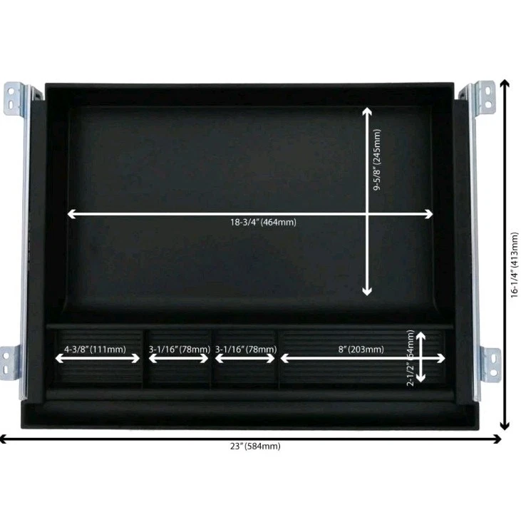 Cajón para lápices NYCCO debajo del escritorio 23 pulgadas de ancho - 1 cajón, negro Foto 2 de 4