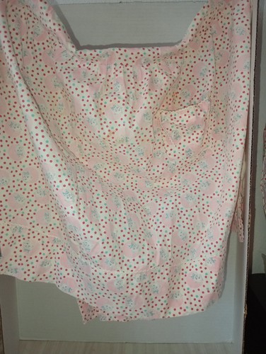 Vintage Full Bib Apron & Collar 1950s Childs Cottagecore Small White Cats
