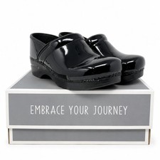 DANSKO PROFESSIONAL PATENT 406-020202 BLACK LEATHER CLOGS WOMEN EU 40 9.5-10 NEW