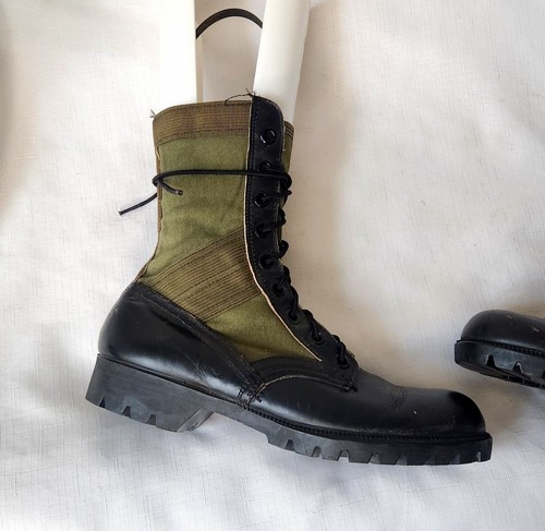 Bottes de combat jungle vintage années 60 époque Vietnam taille 8 N tropical tactique militaire - Photo 6/23