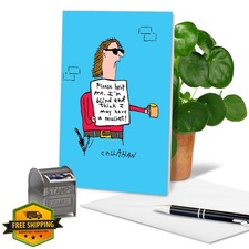 NobleWorks Hilarious Birthday Card - Cartoon Humor, Notecard w/ Envelope