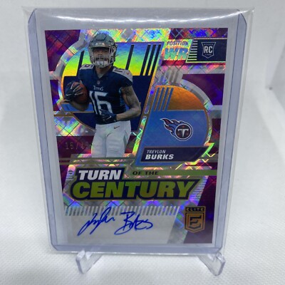 TITANS #/49 TREYLON BURKS AUTO RC TURN OF THE CENTURY 2022 DONRUSS ELITE TOTC