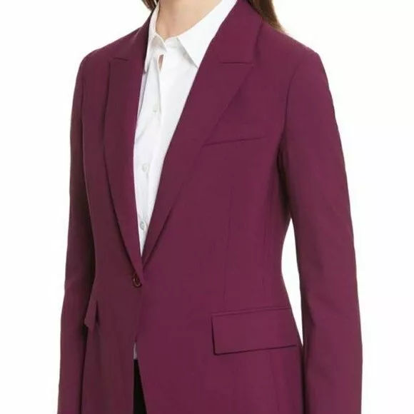 THEORY Etiennette B Currant Traceable Wool Suit Jacket   Purple   Size 8 NWT