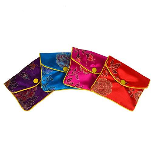 15 Stck. Schmuck Seide Handtasche Beutel Brokat Geschenktüten Mix Farben (Medium) - Bild 6 von 6