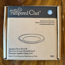 Pampered Chef Appetizer Plates (Set Of 4) - White [BRAND NEW]