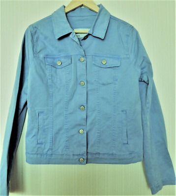 wunderschöne kurze ZARA BASIC Baumwolle Stretch Jacke Gr. M / 38  blau