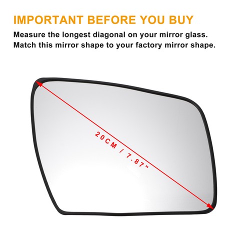 Espejo retrovisor de cristal blanco lado derecho coche con parte trasera sin calefacción para KIA Soul 2009-2013 - Imagen 3 de 6