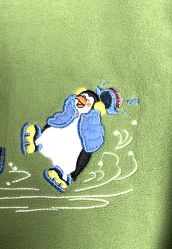 NWT New TALBOTS Kids Vintage Green Sweatshirt Ice Skating Snowmans size 4 - Picture 9 of 13