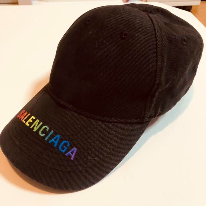 BALENCIAGA Unisex Baseball Cap Color Black Logo Rainbow BALENCIAGA Unisex Baseball Cap Color Black Logo Rainbow