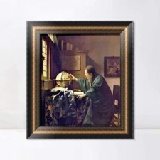 Framed Canvas Art Giclee Print The Astronomer by Johannes Vermeer 28"x32"