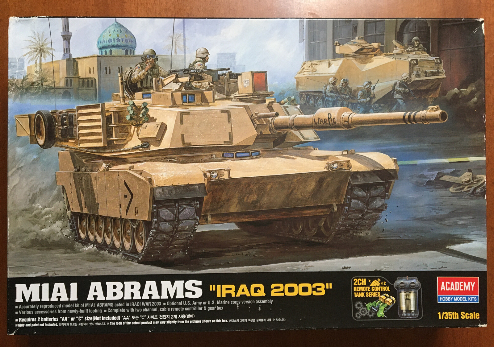 Academy 13272 1 35 Plastic Model Kit M1a1 Abrams Iraq 2003 2ch Wired Rc Tank For Sale Online Ebay