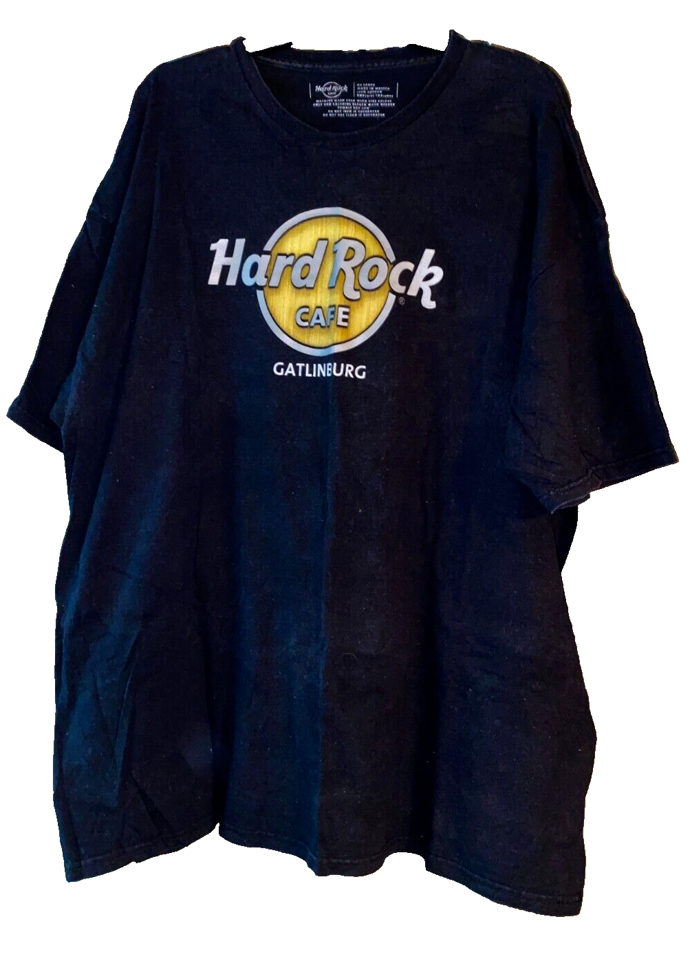 ALTRA Vintage T shirt classica Hard Rock Cafe in rilievo nera XXL Gatlinburg