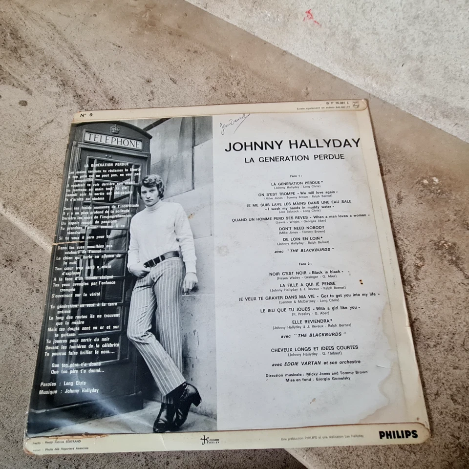 Lp vinyle 33t / Johnny Hallyday – La Génération Perdue ( mono 1966) - Photo 2/4