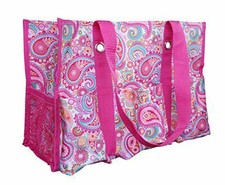 Thirty-one Utility Tote Pink Paisley Beach Travel Shopping Shoulder Bag