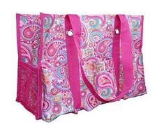 Thirty-one Utility Tote Pink Paisley Beach Travel Shopping Shoulder Bag